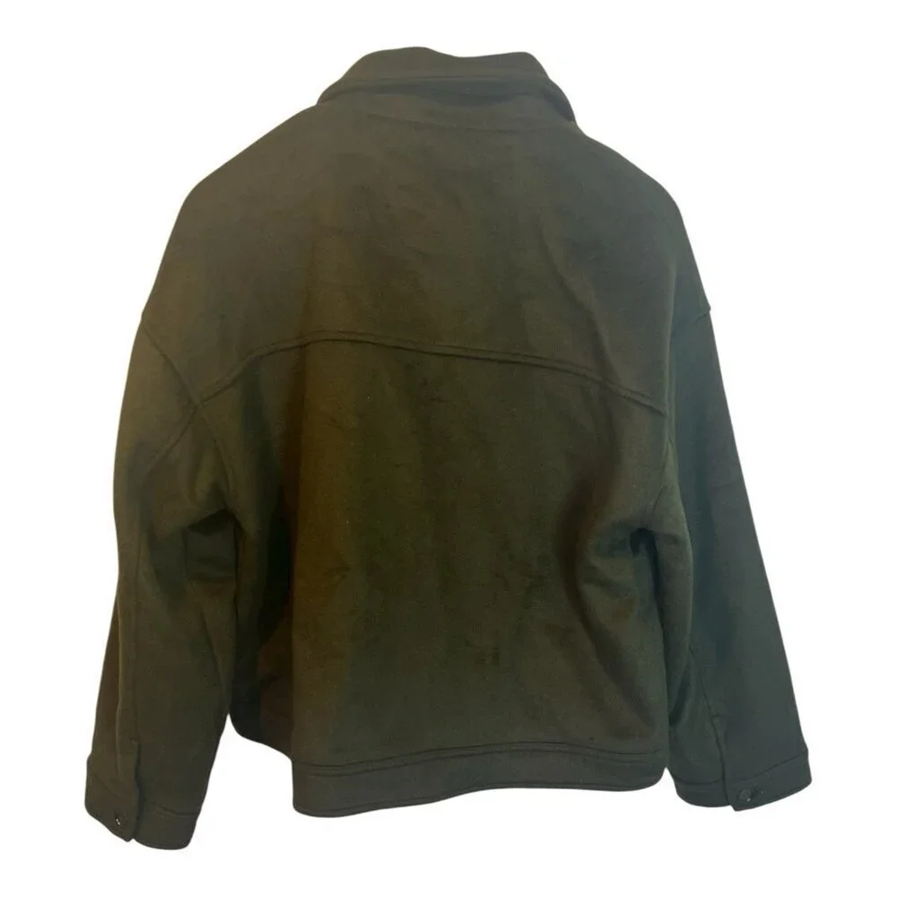 Eden Society Green Utility Jacket Coat XL Mid Weight Flap Pockets Button Up NWT
